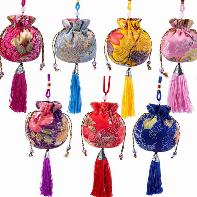 한국전통 향주머니 전통주머니 한복소품 행운주머니 1개, 옐로우(e)