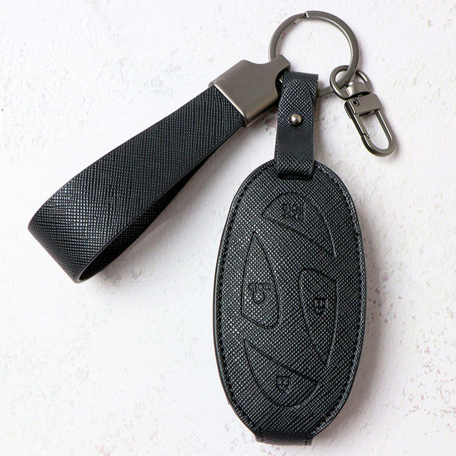 (각인무료)현대차 호환 차키케이스 그랜저 산타페 아반떼 소나타 투싼 캐스퍼 키케이스 코나 펠리세이드 아이오닉6 베뉴 넥쏘 차키홀더 키커버, 현대 H타입(각인가능), 블랙쉬머