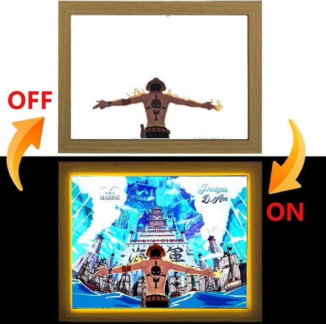 원피스굿즈 LED라이트 액자조명 사진프레임 애니 인테리어조명, 07