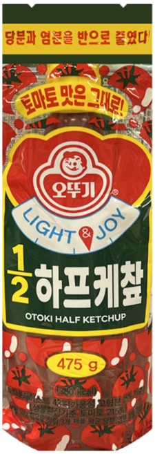 오뚜기 라이트 앤 조이 1/2 하프케찹, 475g, 1개