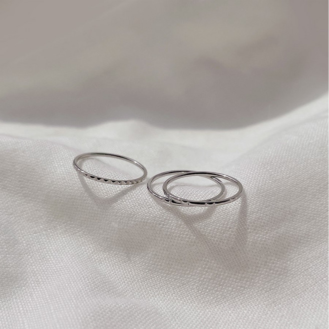 써지컬스틸 레이어드 심플 3종 실반지