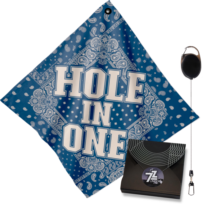 언더72 골프타올 릴와이어 클립형 세트 극세사 파크골프 겸용 선물용, 1세트, T82_홀인원_블루
