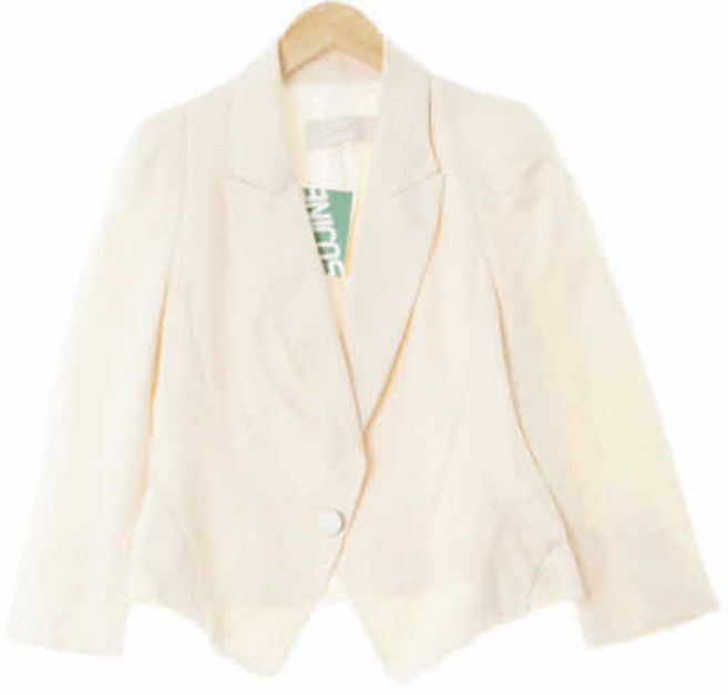 4947 지고트 바든아이보리 실크 브이커팅숏재킷 [88-90-160]