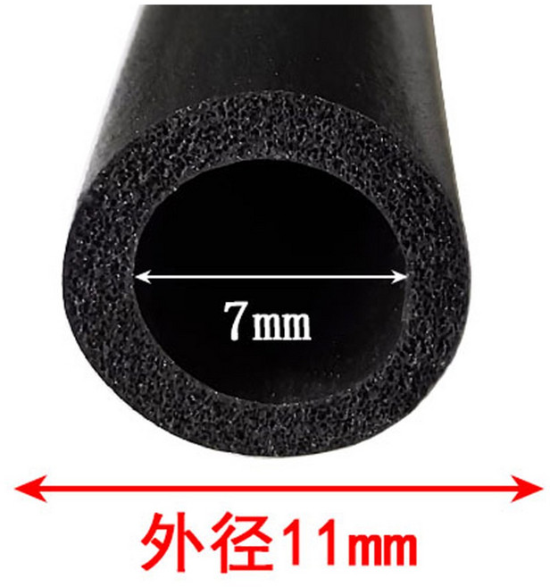 EPDM 고무 폼 스폰지 바 자동차 씰 기계 스트립 블랙 폼 호스 고무 파이프 폼 씰링 스트립 자동차 문짝 필러 1m 3m 5m, OD11mmxID7mm, 1개, OD11mmxID7mm