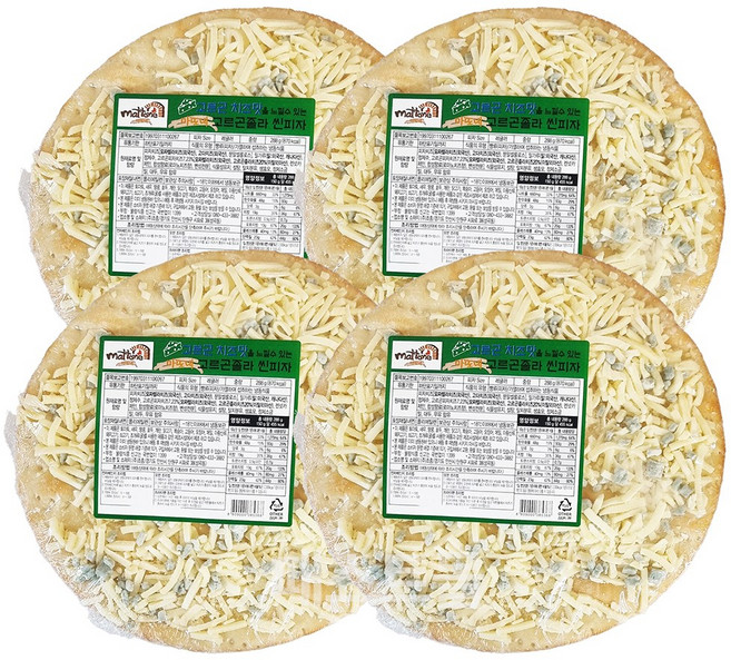 [치타마켓] 마또네 고르곤졸라 씬피자, 288g, 4개