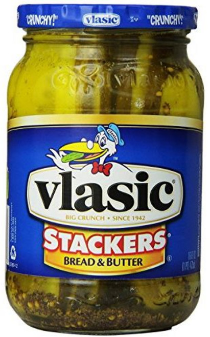 블라식 스태커 브레드 & 버터 피클 453.6g 유리병 (3개 Vlasic Stackers Bread & Butter Pickles 16oz Glass Jar (Pack of 3, 473ml, 1개
