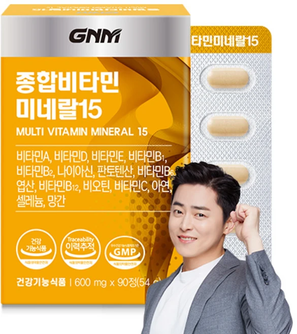GNM 자연의품격 종합비타민 미네랄15, 90정, 1개 - 쿠팡