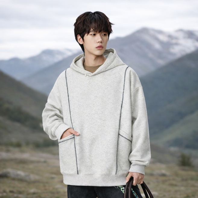 스타일닥터 맨투맨 코트 남자 봄 루즈핏 후드 2026 이른 봄 집업 카디건 봄 상의