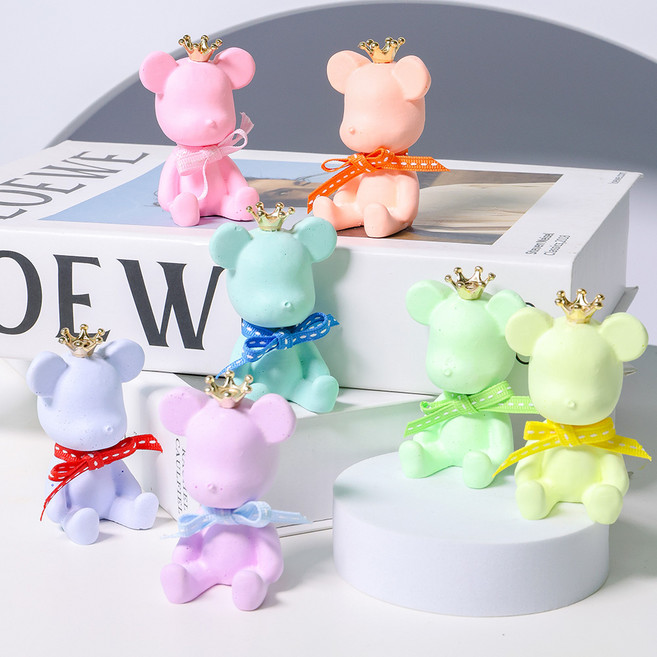 파스텔 베어브릭 곰돌이 석고방향제 만들기 4인용 DIY 키트, B타입, 시트로넬라