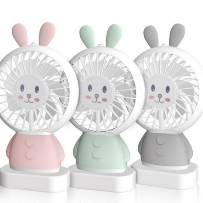 얇고 앙증맞은 목걸이줄 LED 핸디선풍기, 상세페이지 참조, 곰 임의색상 1개