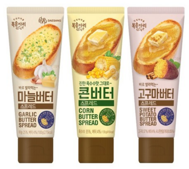 복음자리 짜먹는 스프레드 마늘버터 +콘버터 +고구마버터 (총3개), 130g, 3개