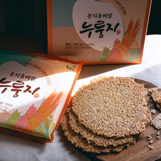 웅치올벼쌀 누룽지 건강한간식 아침식사대용 개별포장 100g