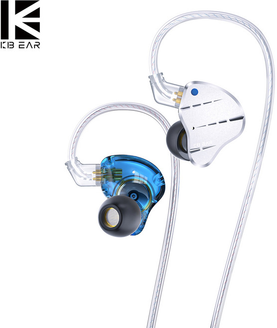 KBEAR KS10 게이밍 이어폰 FPS 1DD 4BA 배그 [1년AS], J096 블루