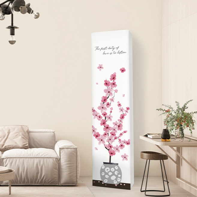 코팅블루 암막 유럽풍 스탠드 에어컨커버 원형 사각 LG 삼성 캐리어 위니아, 19.체리블라썸