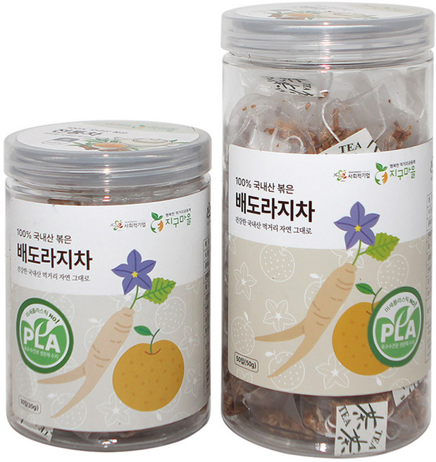 지구마을 생분해필터 PLA 국내산 배도라지차 블렌딩 삼각티백, 1g, 50개입, 1개