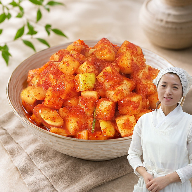 [서울아내김치] 국내산 아삭한 깍두기 국밥 설렁탕용 무김치, 1개, 1kg