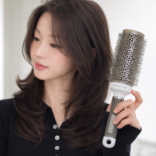 아크포지 쉬운 컬 볼륨 드라이 대왕 롤 브러쉬, 1개, 화이트