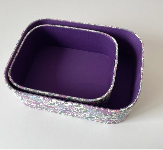 소품수납함 뚜껑 LP판 수납함 핑크 LP 분할 12인치 사각형 사인 의류 칸막이, 플라워 퍼플 라지 박스(25*18*8), 1개