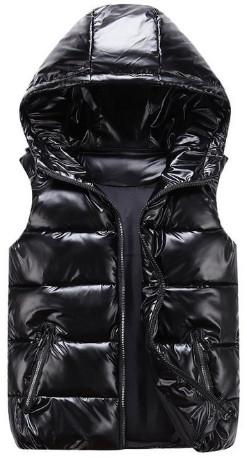 COSYEVNO 남성 패딩 조끼 가을 겨울 후드 패딩 핫픽스 워싱 프리 스타일리쉬 루즈핏 민소매 집업 상의 CXJmjn-02