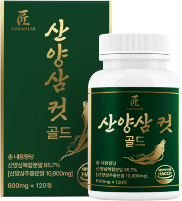 산양삼 컷 골드 HACCP 인증, 1개, 120정