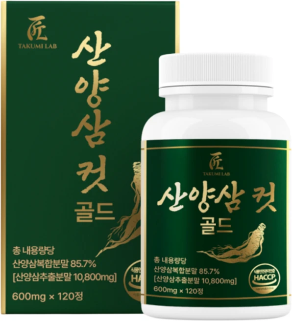 산양삼 컷 골드 HACCP 인증, 1개, 120정 - 쿠팡