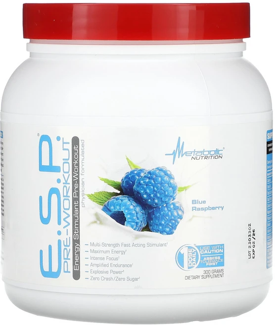 Metabolic Nutrition E.S.P. Pre-Workout Blue Raspberry 300 g, 1개, 300g - 쿠팡