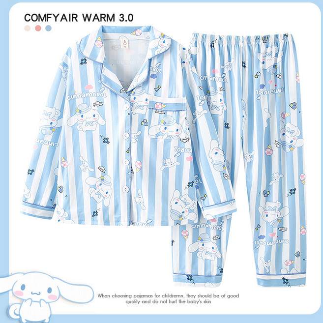 GOYES 산리오 잠옷세트 스트라이프 시나모롤잠옷 쿠로미 마이멜로디 홈웨어