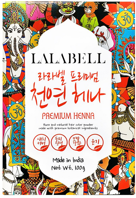 라라벨 천연 헤나 가루 염색약 100g, 내추럴 오렌지 + 4종 비닐도구세트, 1개