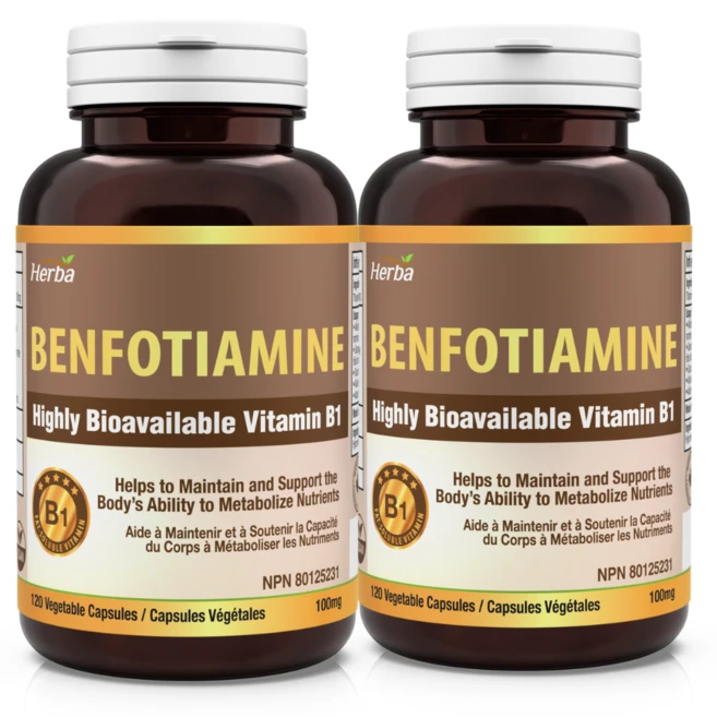 벤포티아민 100mg 120베지캡슐 활성형 비타민 B1 고함량 지용성 비타민 허바캐나다, 2개, 120정 - 쿠팡