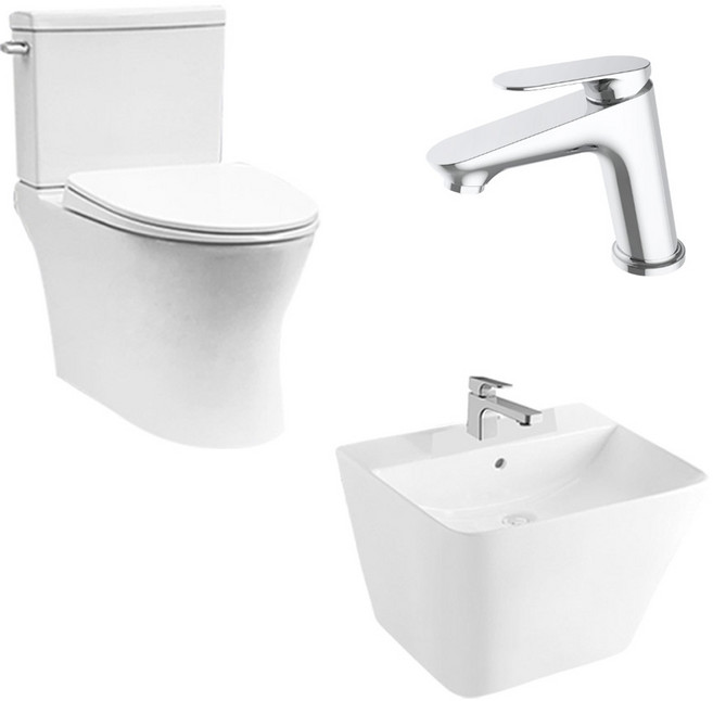 [반장들] Square 양변기 일체형 세면대 수전 설치부속포함 풀세트