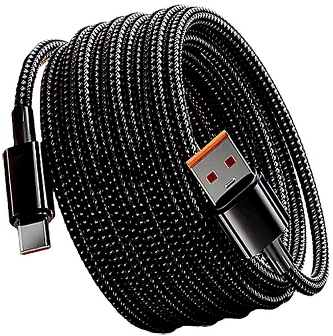 INFOPRISM / C타입 고속충전 데이터 전송 USB케이블 롱케이블 긴케이블 충전선 3m 5m, 1개, 블랙