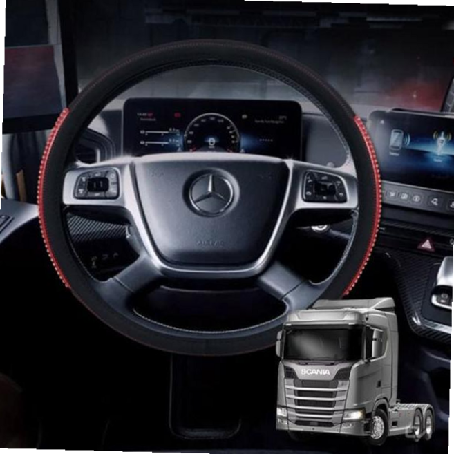 5톤차 스카니아 입체 실리콘 핸들커버 S500트랙터 4D, 화이트-웨이브