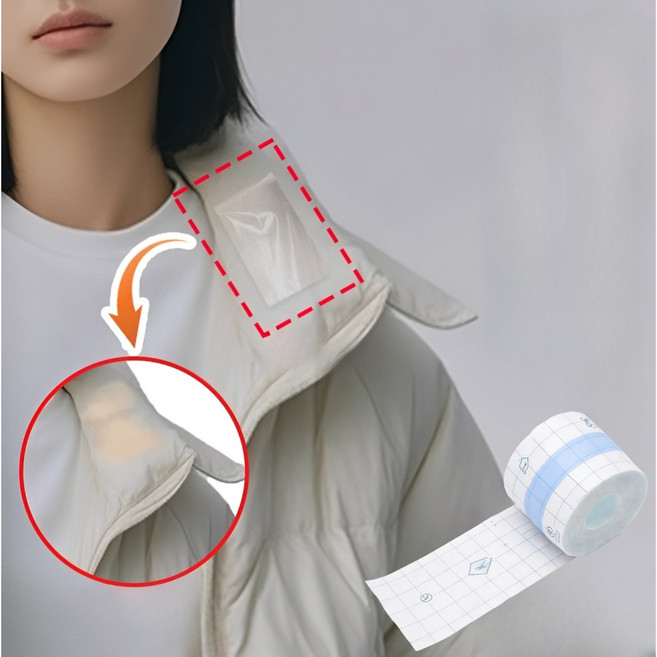 J&D 화장품 패딩 셔츠 옷깃 모자 오염방지 투명테이프, 10개