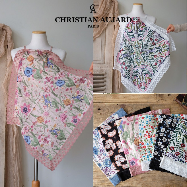 [크리스찬오자르] 라이스 왁스 스토크 밀집 에티켓 스카프 에티켓 손수건 무릅덮게 쁘띠손수건