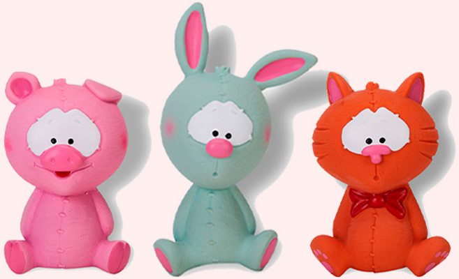 FOFOS 강아지 천연 라텍스 인형 / 삑삑이, (토끼)천연라텍스인형(DCF18259), 1개