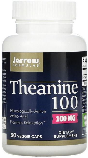 Jarrow FORMULAS 賈羅公式 茶胺酸素食膠囊 100mg, 60顆, 1罐