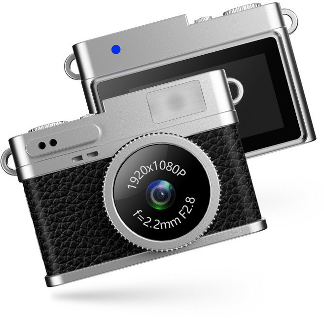 초소형 키링 캠 빈티지 레트로 카메라 초미니 디카 디지털 카메라 키체인 B, 블랙, NO TF CARD