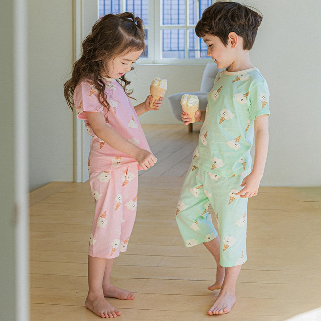 아이스크림 실내복 세트 유아 키즈 아동 잠옷 내의 상하복 여름