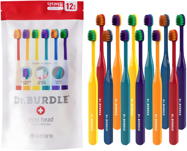 닥터버들 미니헤드 칫솔 세트, 12개입, 1개