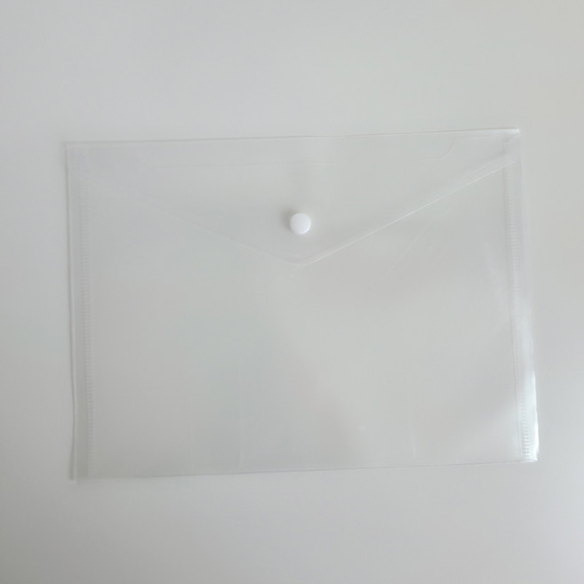 B5 서류파우치 20매 투명 똑딱이 단추 클리어파일 문서 보관 화일 케이스, 단품, 1세트