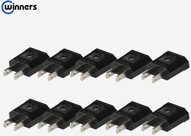 참조명 220V 변환 110V 돼지코 플러그 여행용 변환 어댑터, 10개, 블랙, 3.1cm