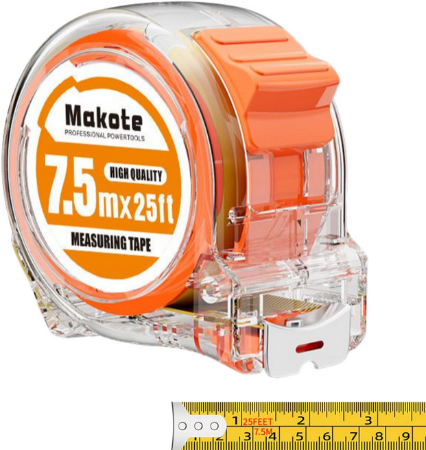 툴즈온 휴대용 고급형 줄자 광폭 줄자 5m 7.5m, 1개