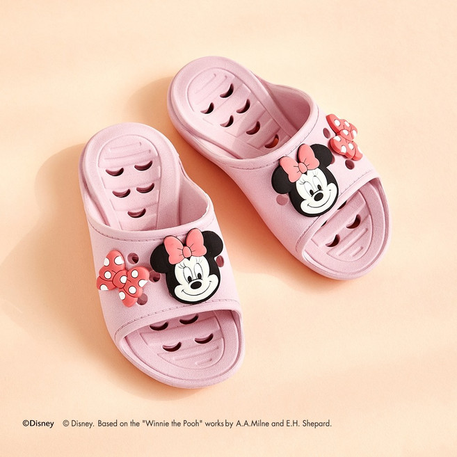 모던하우스 [디즈니] 미니 PVC 물빠짐 아동욕실화 170mm PINK AD0126015, 1세트