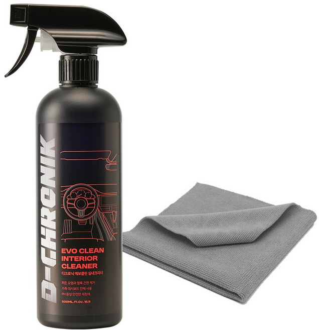 디크로닉 에보클린 실내 가죽 클리너 500ml 자동차 시트 때 제거 청소 세정제 크리너 가죽 얼룩 제거, 01 천연가죽클리너 500ml + 타월, 1세트
