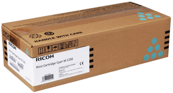 RICOH 碳粉匣 適用於 M C250FWB/P C300W 列印品質清晰 安裝簡便, M C250 原廠藍色, 1個
