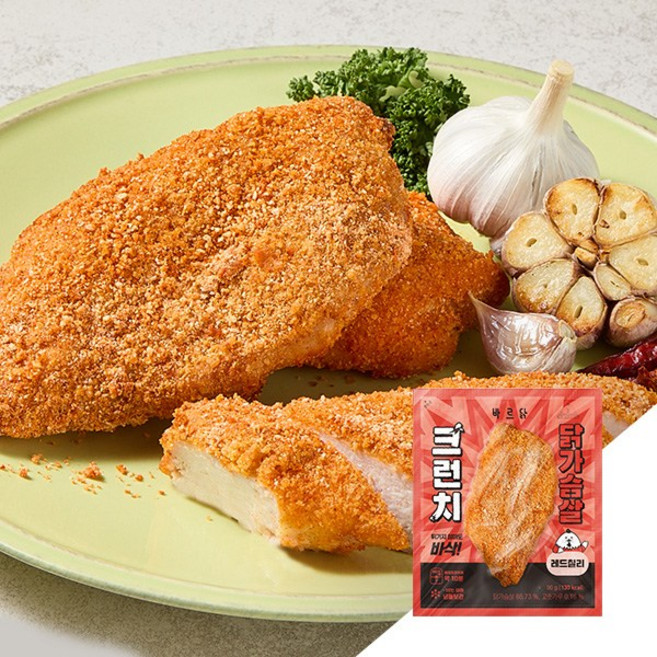 바르닭 크런치 닭가슴살 레드칠리맛, 7개, 90g