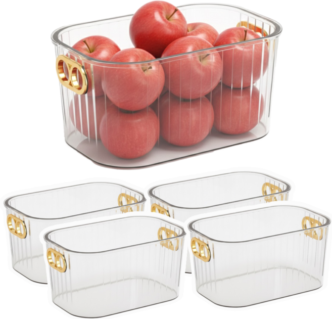 하루르르 냉동실 정리용기 냉장고 정리 트레이, 4개, 1세트