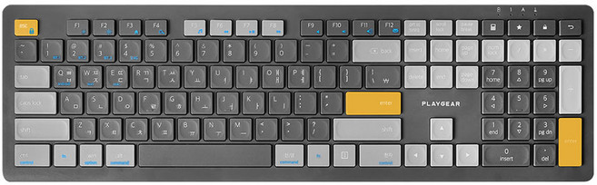 플레이기어 블루투스 멀티패어링 무소음 Silent 무선 일반형 키보드, 그레이, PK-402 BT