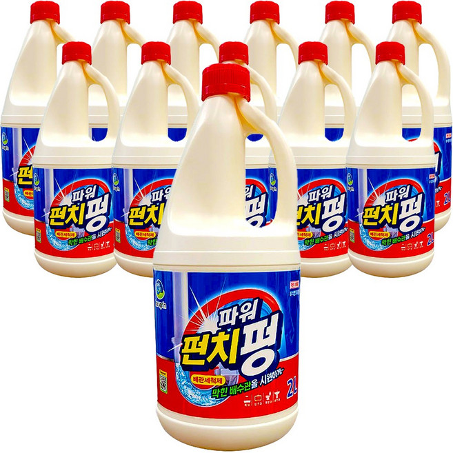 하루그린 배수구세척제 펀치펑, 12개, 2L