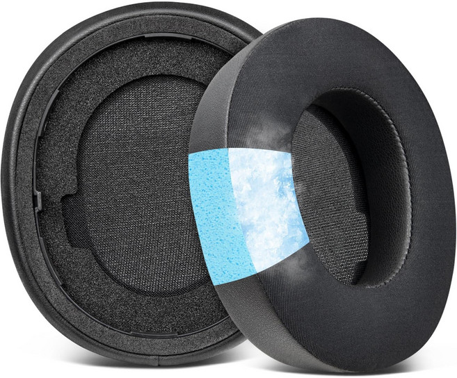 SOULWIT 쿨링 젤/메시 패브릭 교체용 이어패드-호환 모델 스틸시리즈 SteelSeries 아크티스 노바 프로 무선 헤드폰용 1쌍, Black